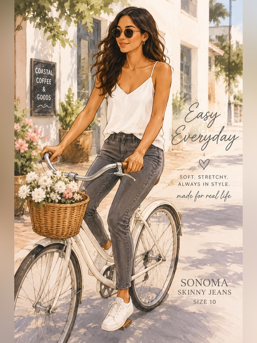 Sonoma Gray Skinny Jeans Size 10 – Soft Washed Charcoal Gray– Everyday Stretch